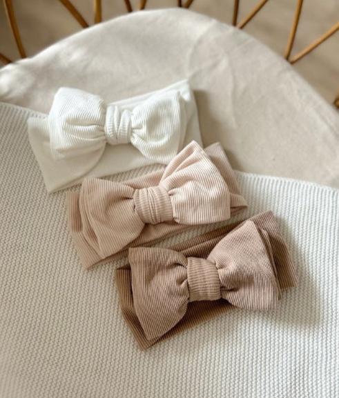 Bandeau pour bébé côtelé - Latté -