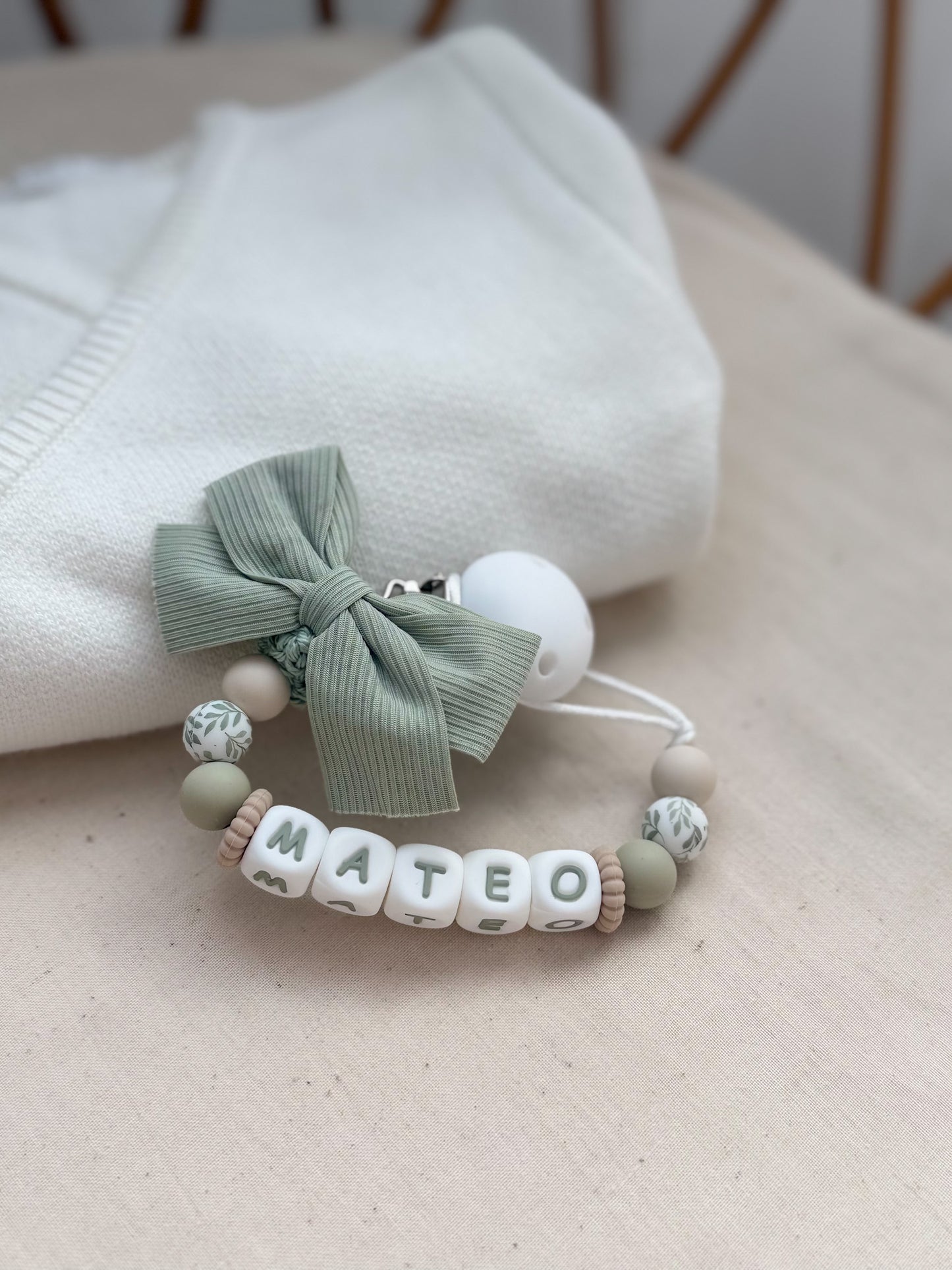 Attache tétine - Sage Green -