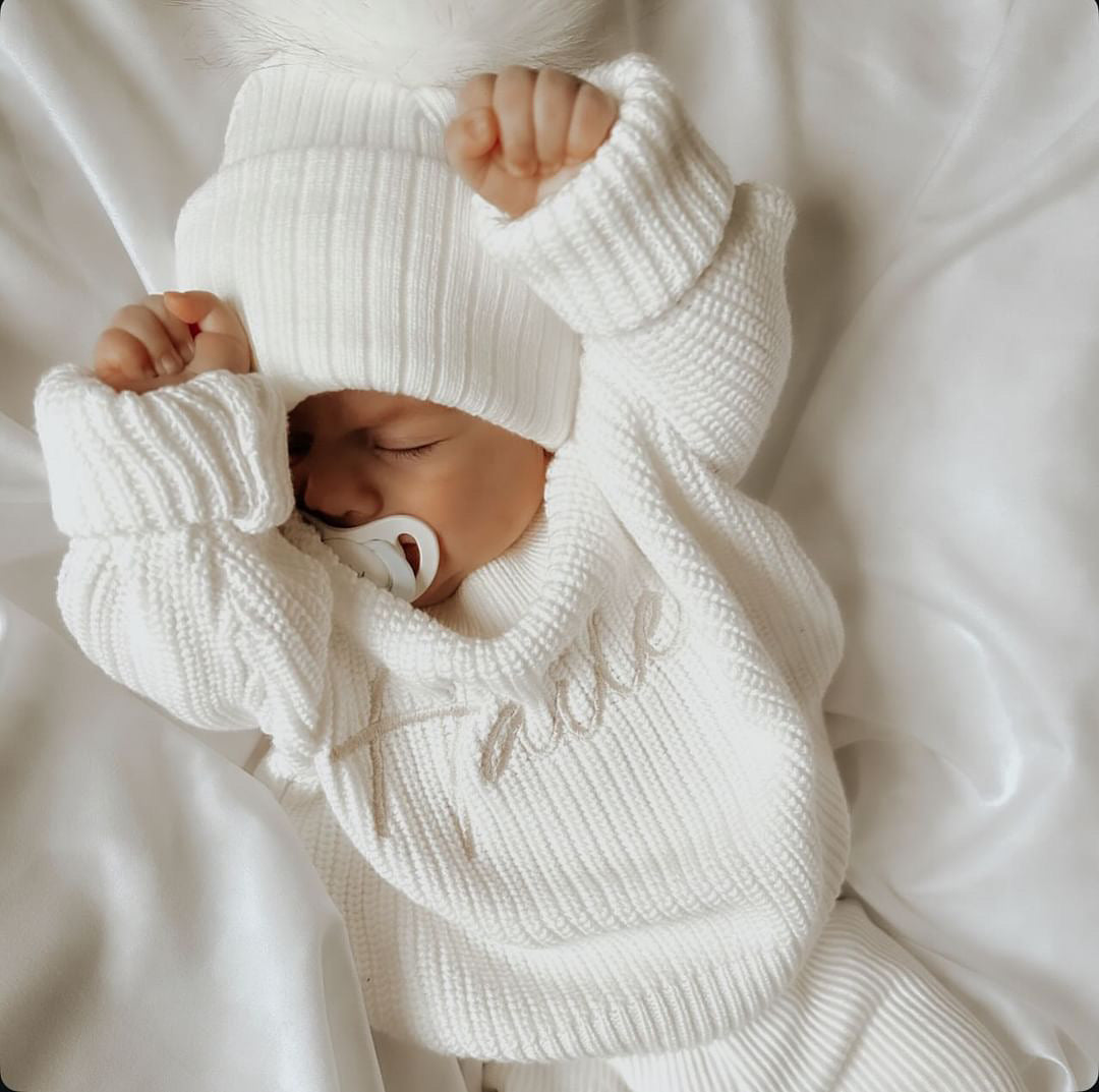 Ribbed Set 2 pièces brodé