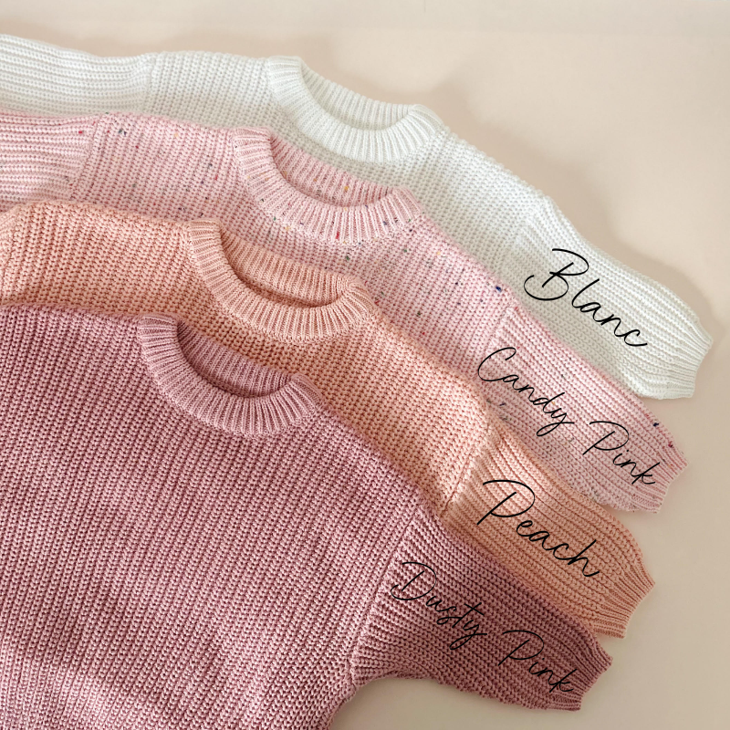 Set 2 pièces - Pull en maille brodé - Legging côtelé blanc