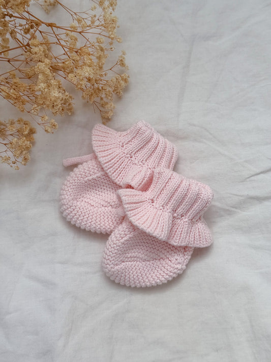 Chaussons en maille blush à volants