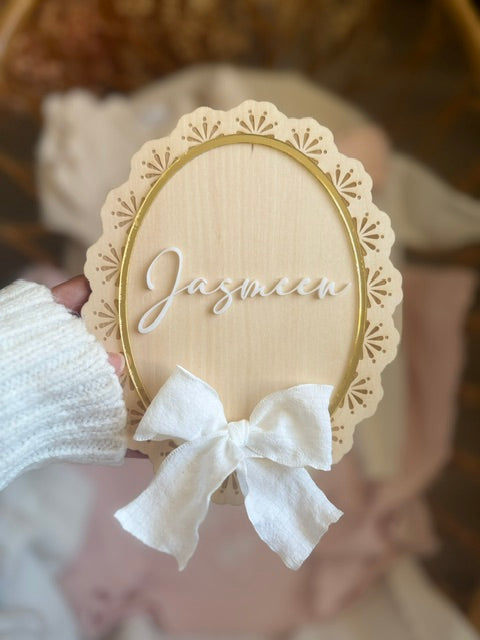 Plaque de naissance Wood