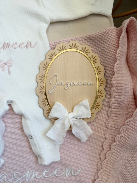 Plaque de naissance Wood