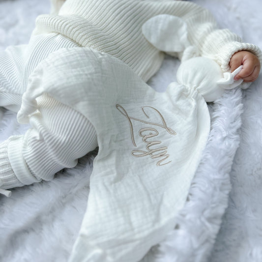 Doudou en gaze de coton lapin - Blanc -