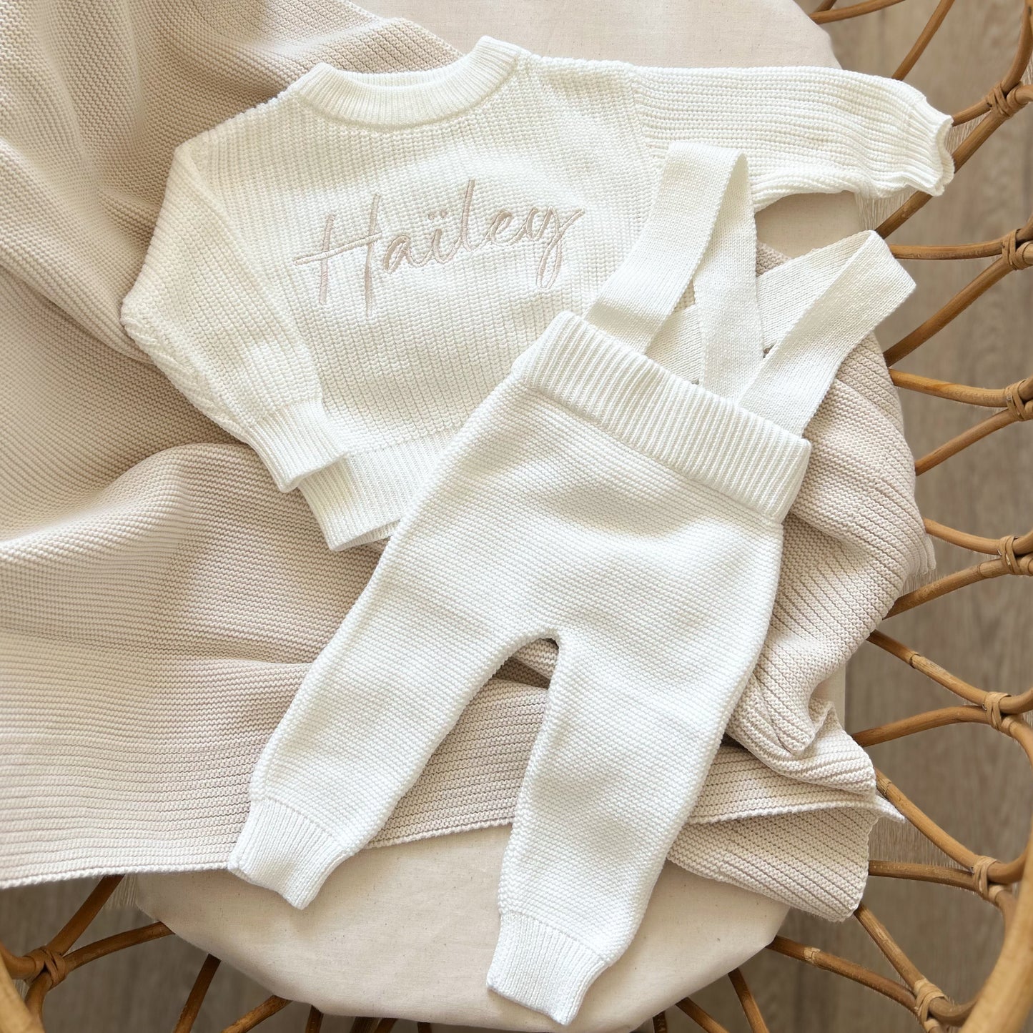 Ribbed Set 2 pièces brodé