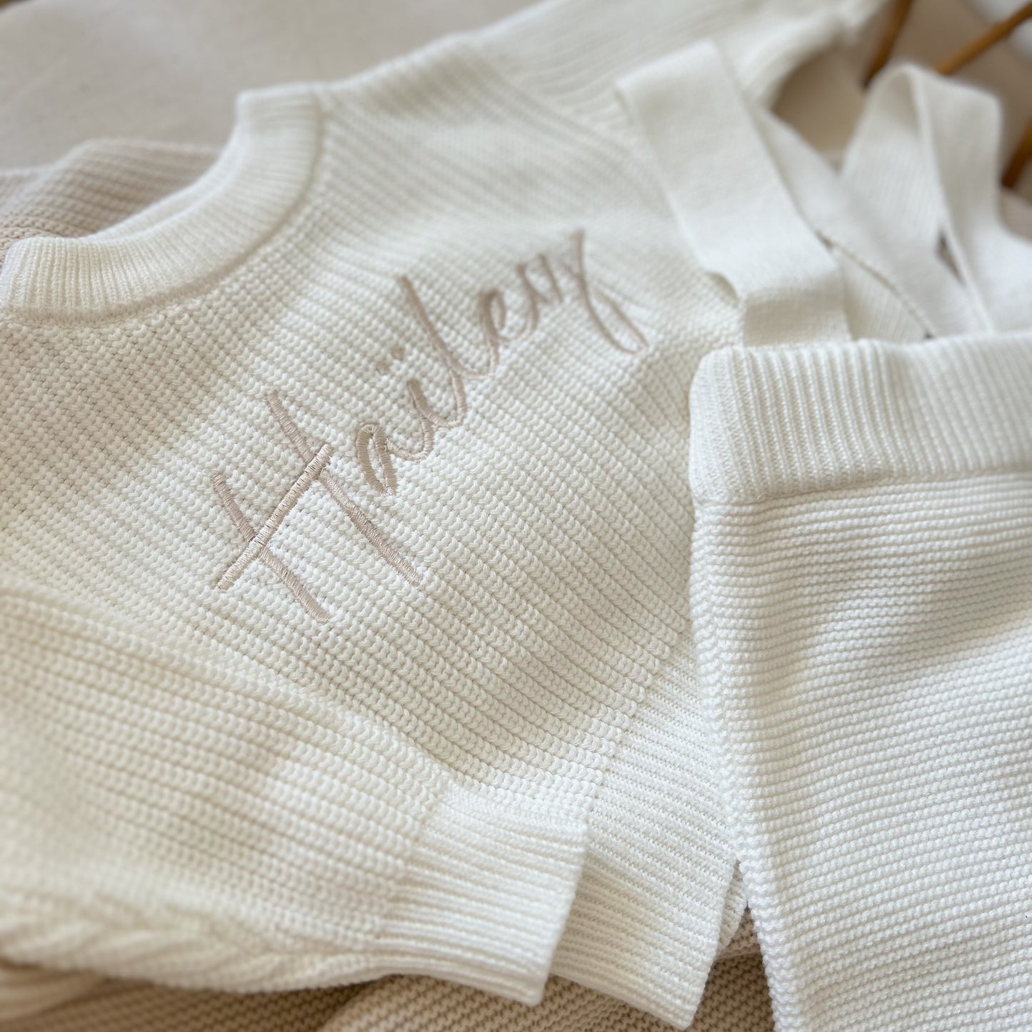 Ribbed Set 2 pièces brodé