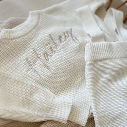Ribbed Set 2 pièces brodé