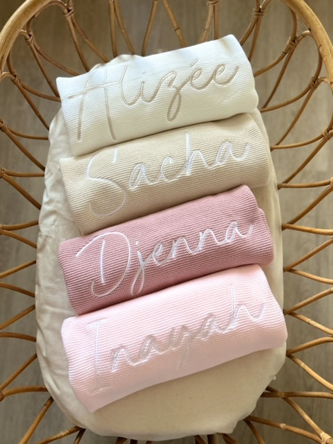 Plaid en maille Ribbon - Milk -