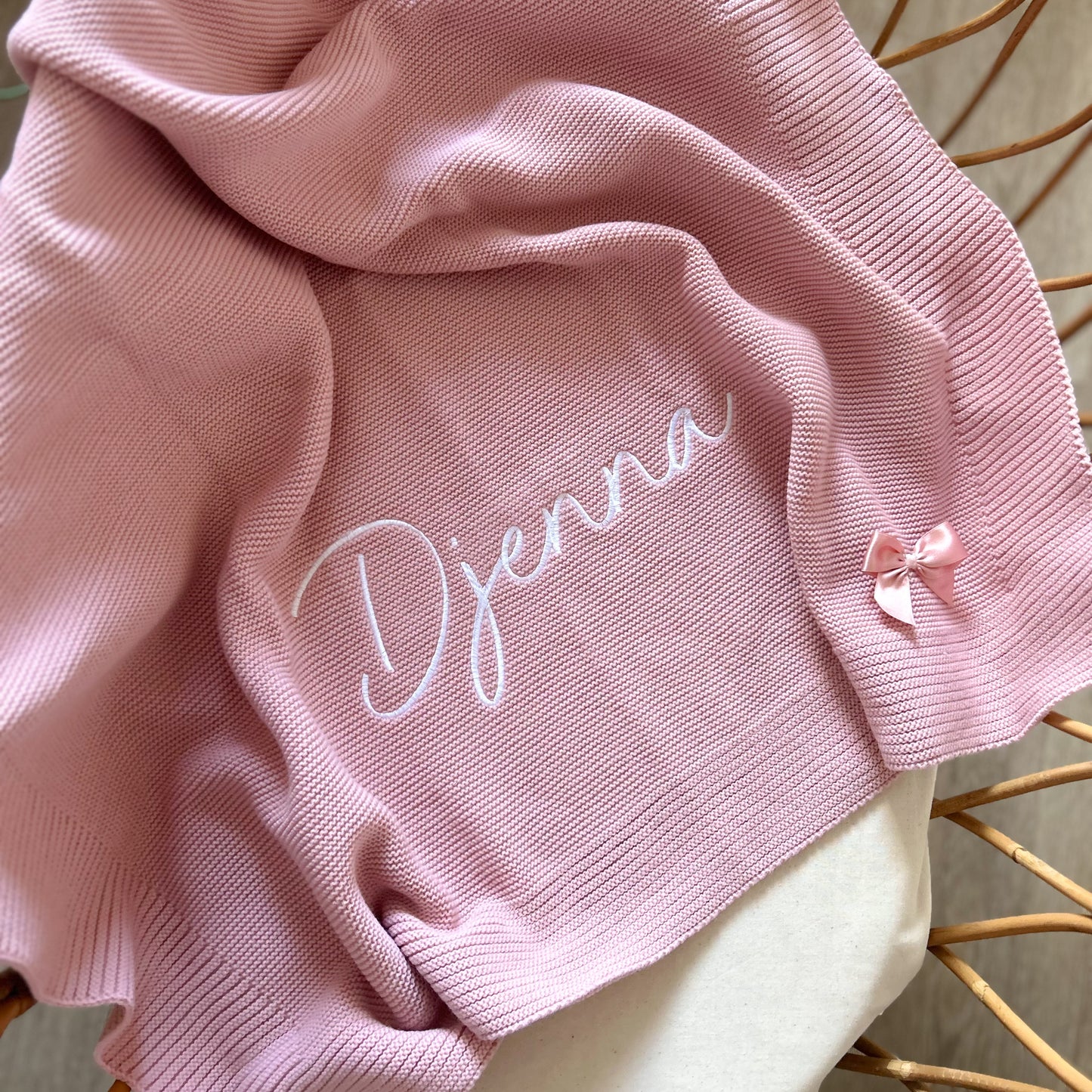 Plaid en maille Ribbon - Dusty Pink -