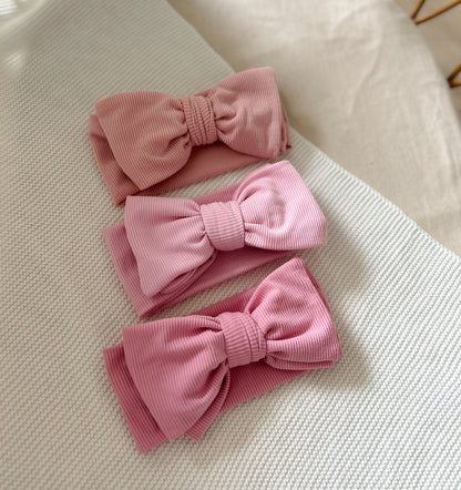 Bandeau pour bébé côtelé - Dusty Pink -