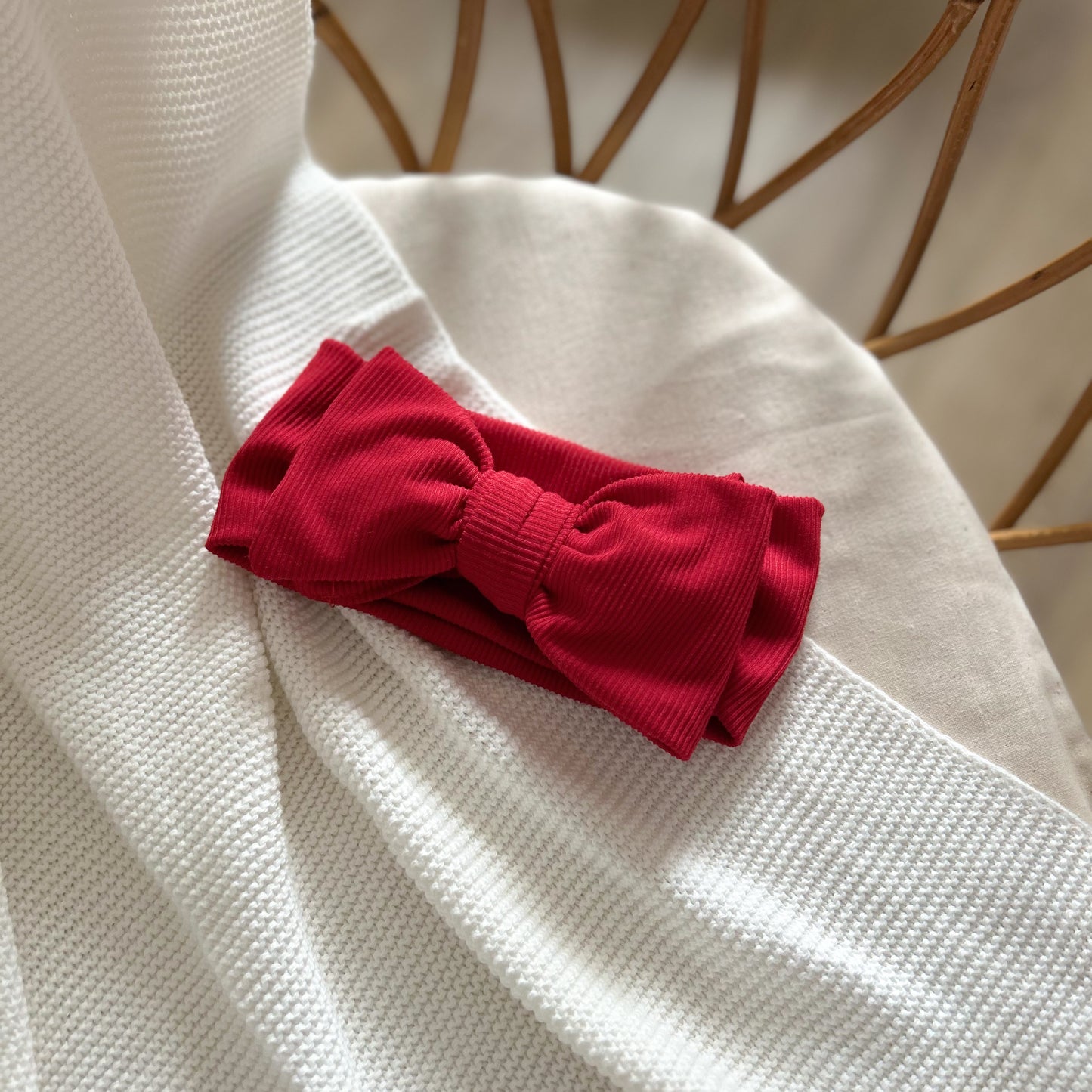 Bandeau pour bébé côtelé - Rouge -