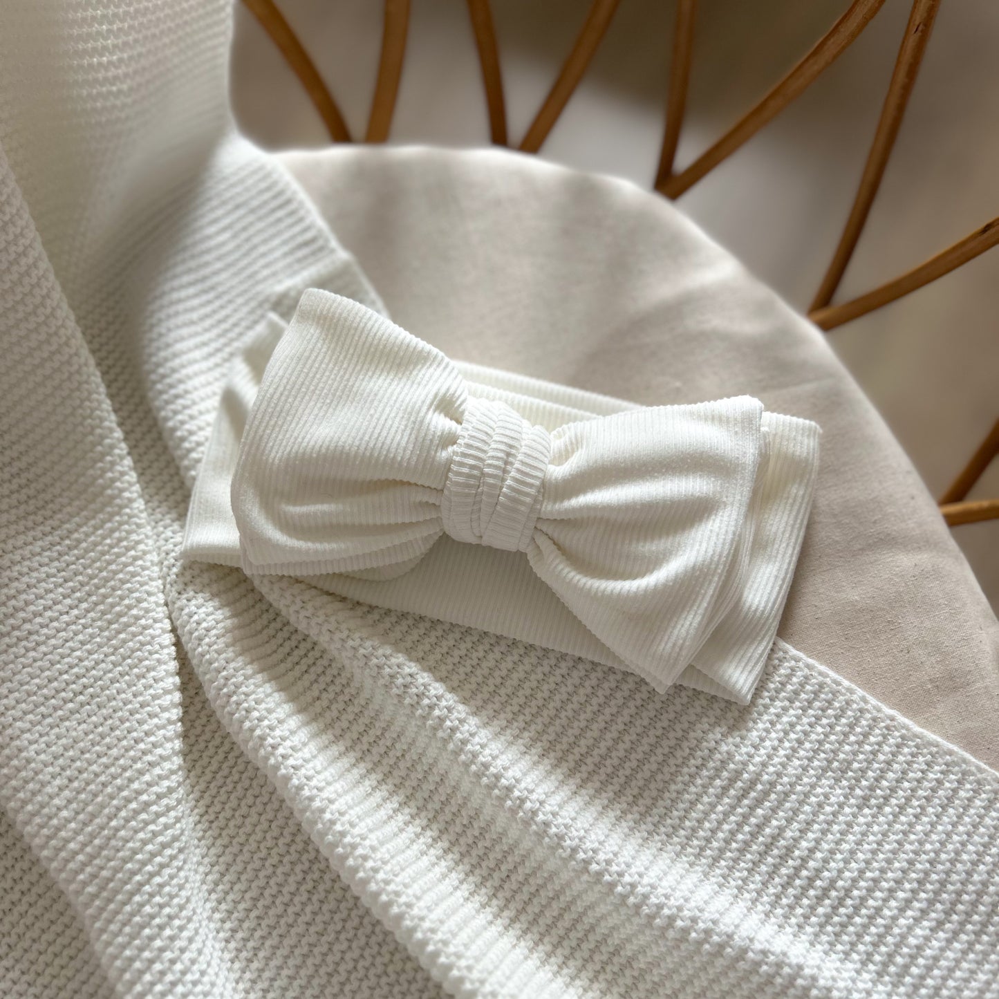 Bandeau pour bébé côtelé - Milk -