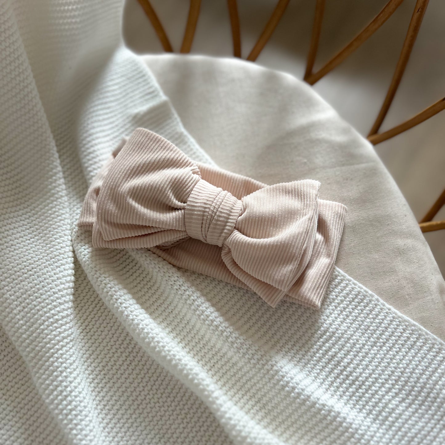 Bandeau pour bébé côtelé - Latté -