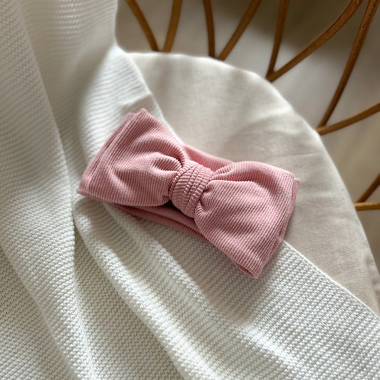 Bandeau pour bébé côtelé - Dusty Pink -