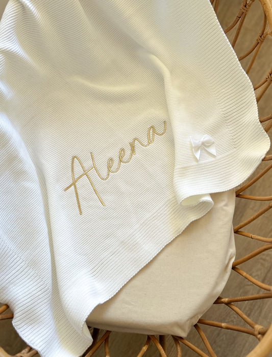 Plaid en maille Ribbon - Milk -