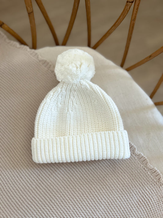 Bonnet d'hiver en maille - Milk -