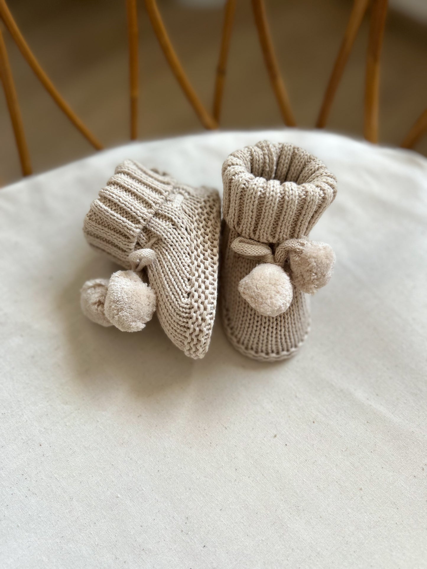 Chaussons en maille - Avoine -