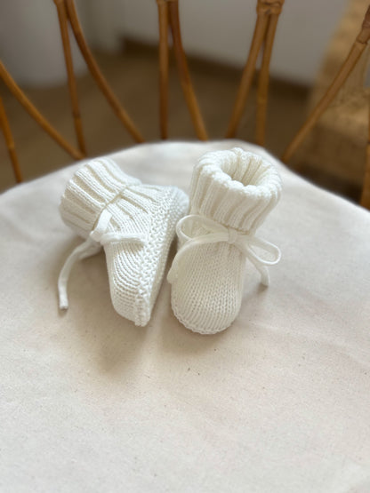 Chaussons en maille blanc naturel