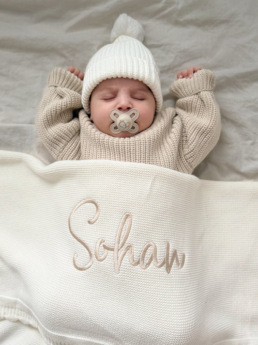 Plaid à bord festonné Milk