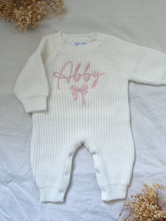 Combinaison en maille blanc naturel