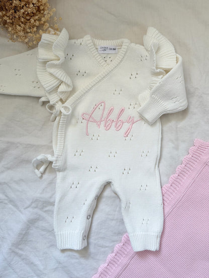 Combinaison pointelle blanc naturel