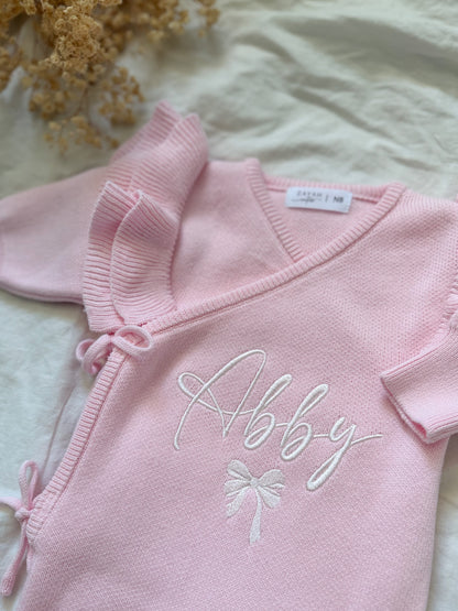 Combinaison à volants rose clair