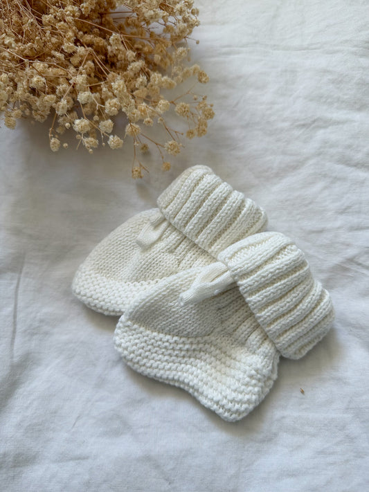 Chaussons en maille blanc naturel