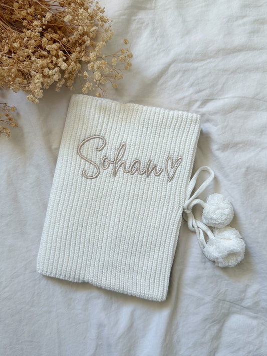 Protège carnet de santé blanc naturel