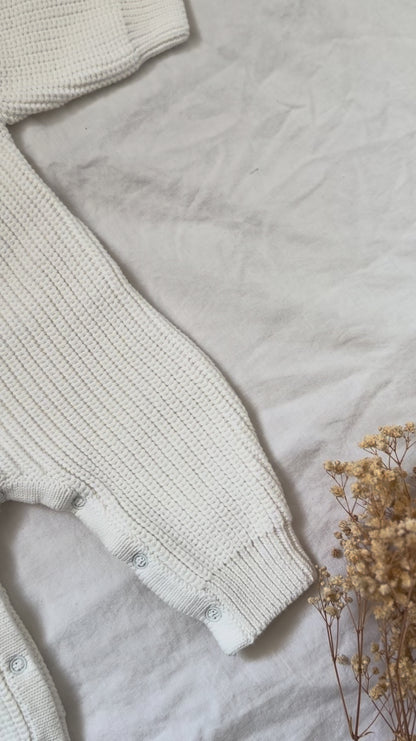 Combinaison en maille blanc naturel