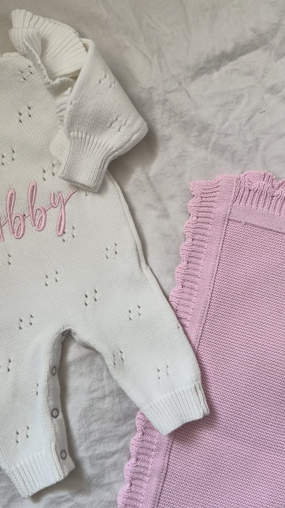 Combinaison pointelle blanc naturel